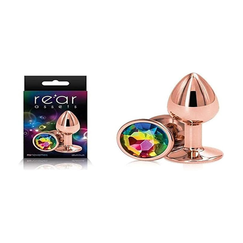 Rear Assets Rose Plug Anal Dorado | Plug Metálico con Joya en Forma de Rosa NSNovelties