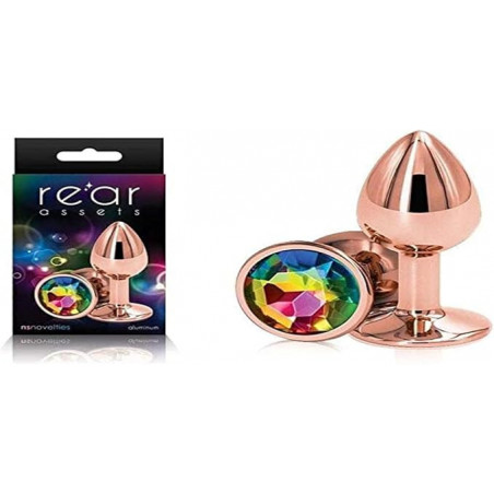 Rear Assets Rose Plug Anal Dorado | Plug Metálico con Joya en Forma de Rosa NSNovelties