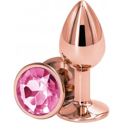 Rear Assets Plug Anal Metálico Rosa con Gema Nsnovelties | Plug Elegante y Sensual para Estimulación Anal