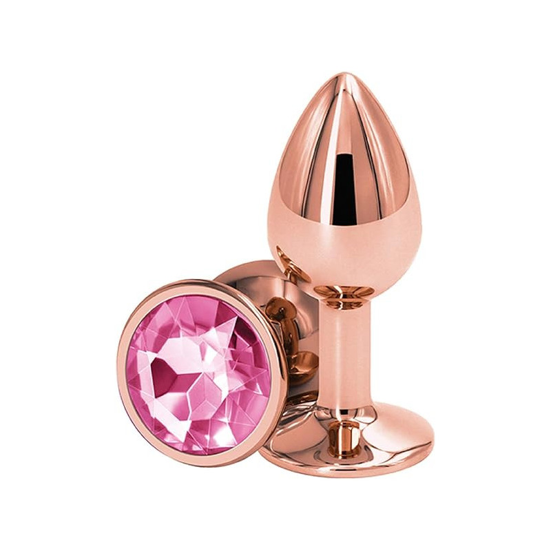 Rear Assets Plug Anal Metálico Rosa con Gema Nsnovelties | Plug Elegante y Sensual para Estimulación Anal