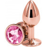 Rear Assets Plug Anal Metálico Rosa con Gema Nsnovelties | Plug Elegante y Sensual para Estimulación Anal