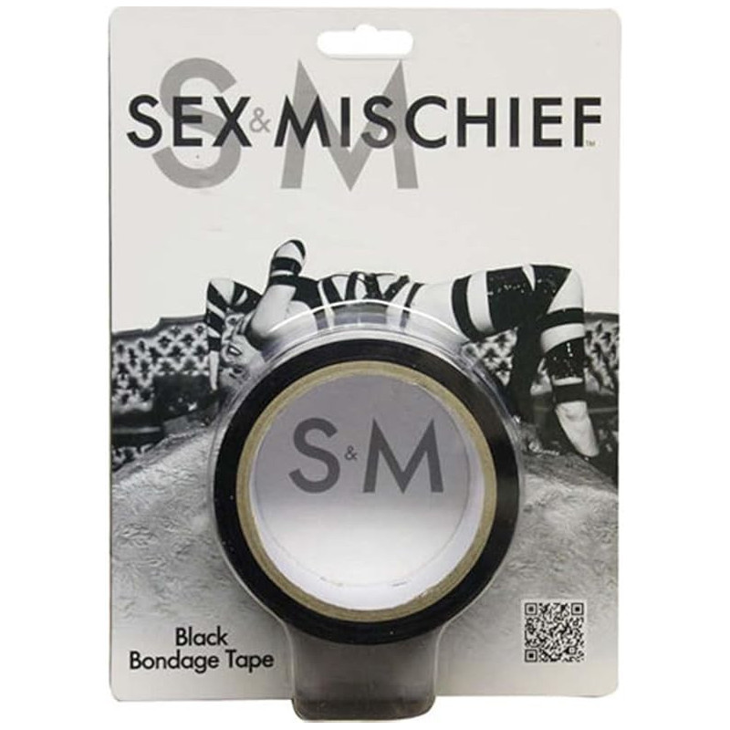 Black Bondage Tape Negra Sex & Mischief | Cinta Erótica Reutilizable y Sin Adhesivos