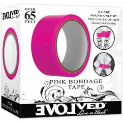 Bondage Pink Tape 65 ft. Evolved | Cinta Erótica Rosa Sin Adhesivo y Reutilizable para BDSM