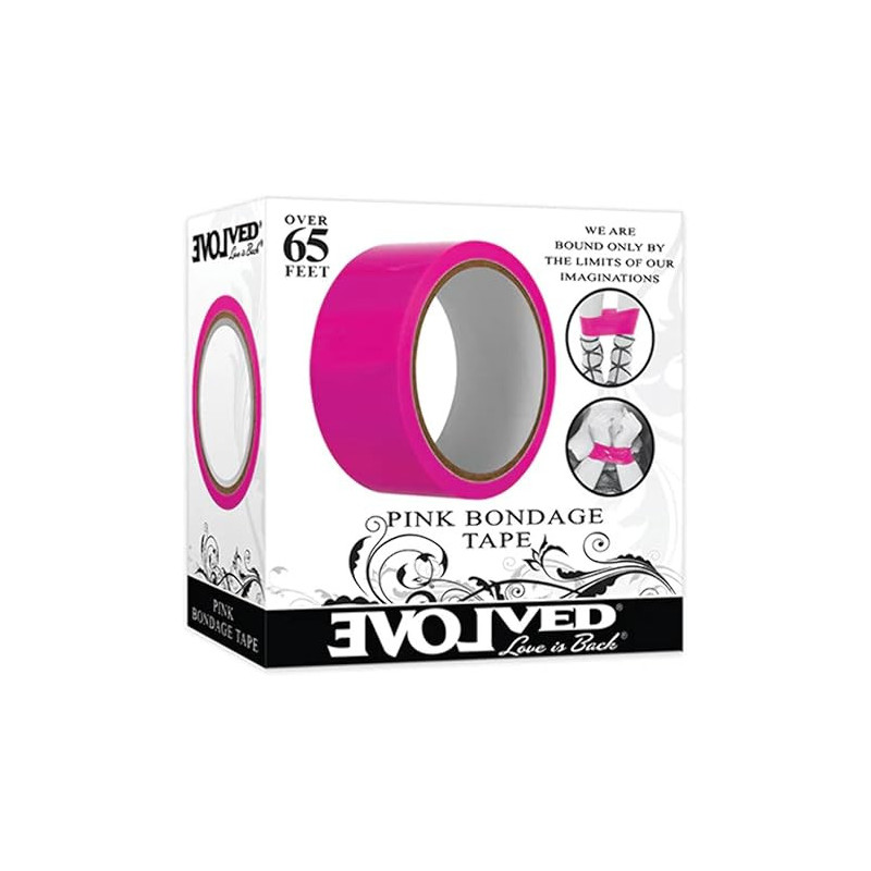 Bondage Pink Tape 65 ft. Evolved | Cinta Erótica Rosa Sin Adhesivo y Reutilizable para BDSM