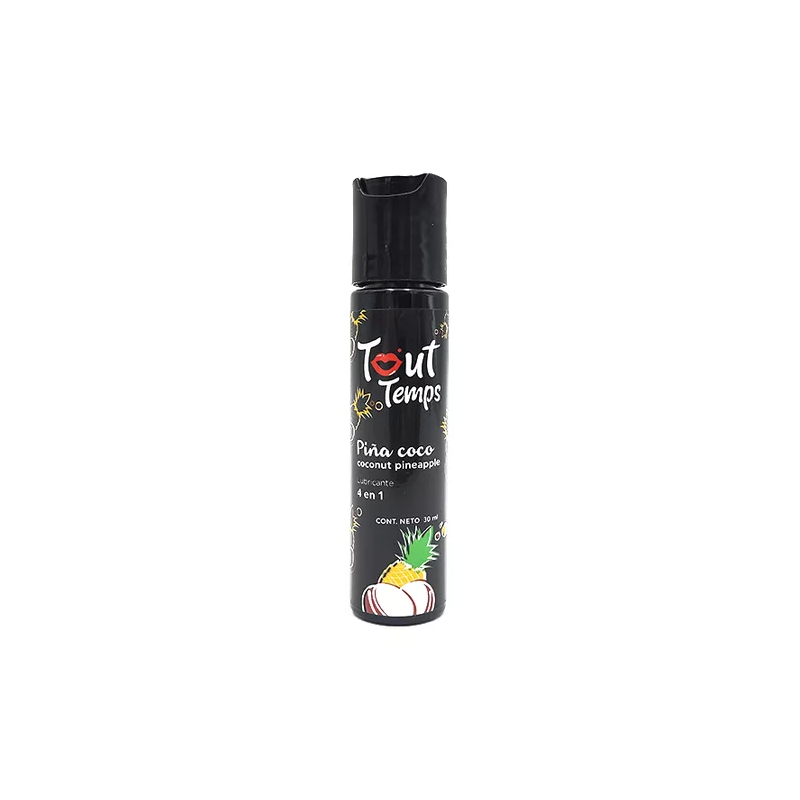 Lubricante Tout Temps 4 en 1 Piña Coco 30 ml | Comestible, Besable, Masaje y Lubricación