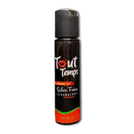 Lubricante Tout Temps 4 en 1 Fresa 30 ml | Comestible, Besable, Masaje y Lubricación Íntima