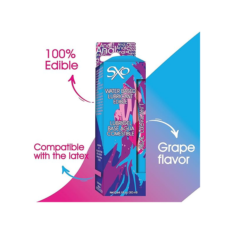 Lubricante Anal Comestible 30 ml SXO | Sabor Delicioso y Deslizamiento Suave