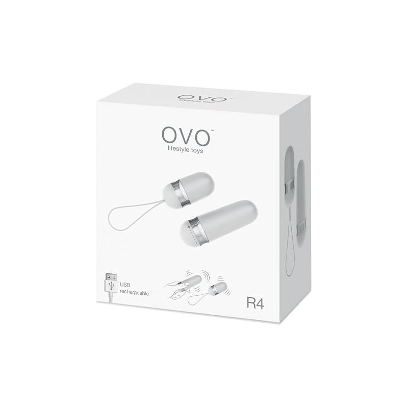 Vibrador Remoto Blanco R4 OVO | Control Inalámbrico, Estilo Elegante y Estimulación Precisa