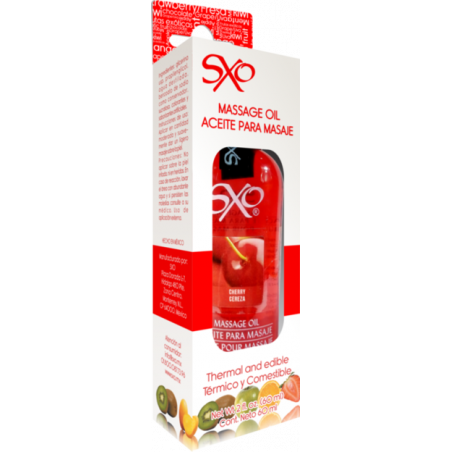 Aceite para Masaje sabor Cereza SXO 60 ml | Relajación y Sensualidad con Aroma Dulce