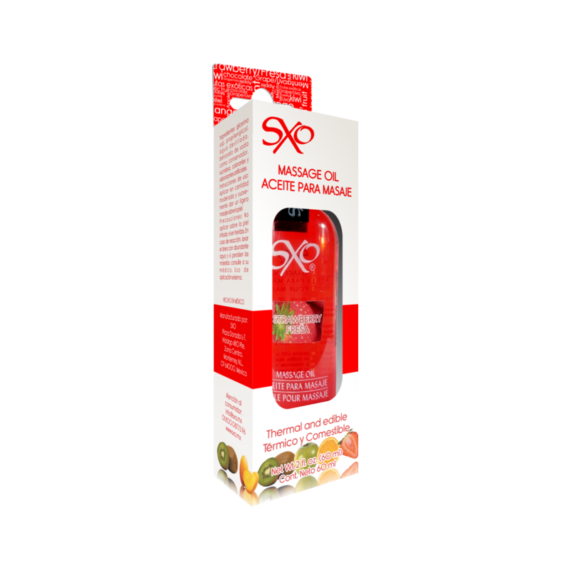 Aceite para Masaje sabor Fresa SXO 60 ml | Sensual, Hidratante y Aromático
