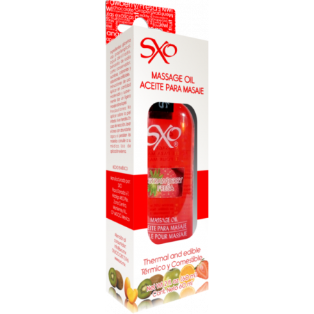 Aceite para Masaje sabor Fresa SXO 60 ml | Sensual, Hidratante y Aromático