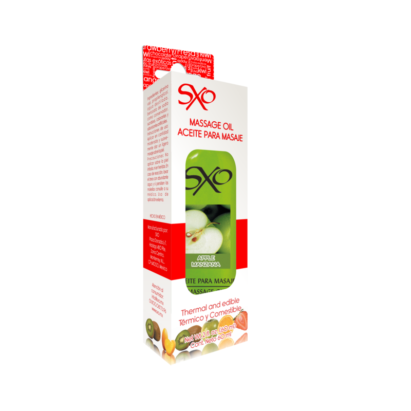 Aceite para Masaje sabor Manzana Verde SXO 60 ml | Relajación y Frescura