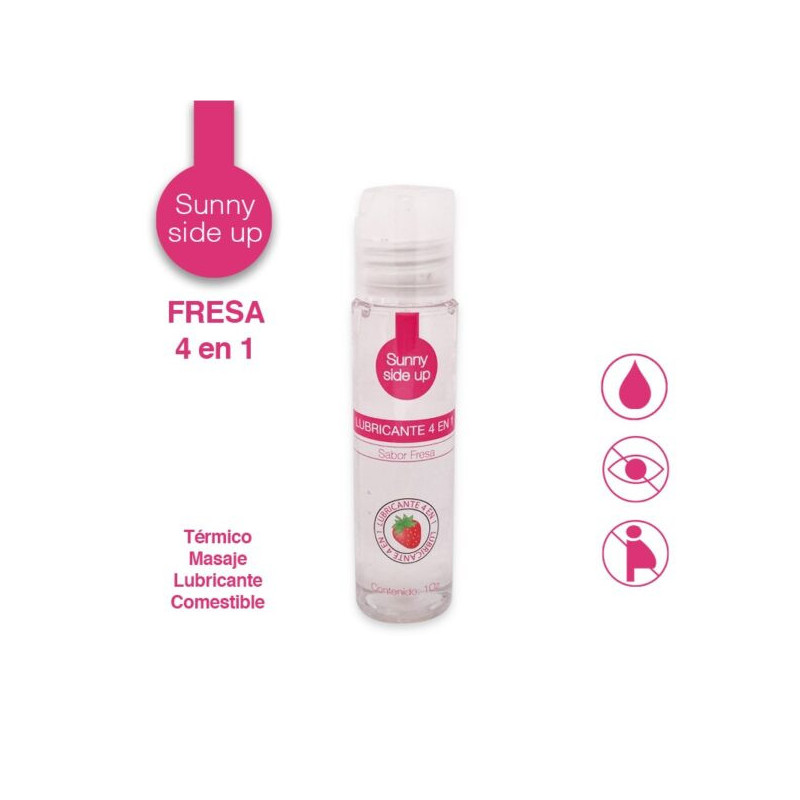 Gel Lubricante Comestible 4 en 1 | Sunny Side Up Fresa | Efecto Térmico