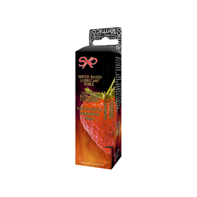 Lubricante Térmico Comestible Fresa SXO 60 ml | Placer y Calor Sensual