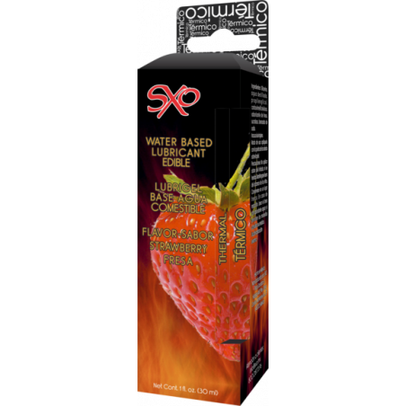 Lubricante Térmico Comestible Fresa SXO 60 ml | Placer y Calor Sensual