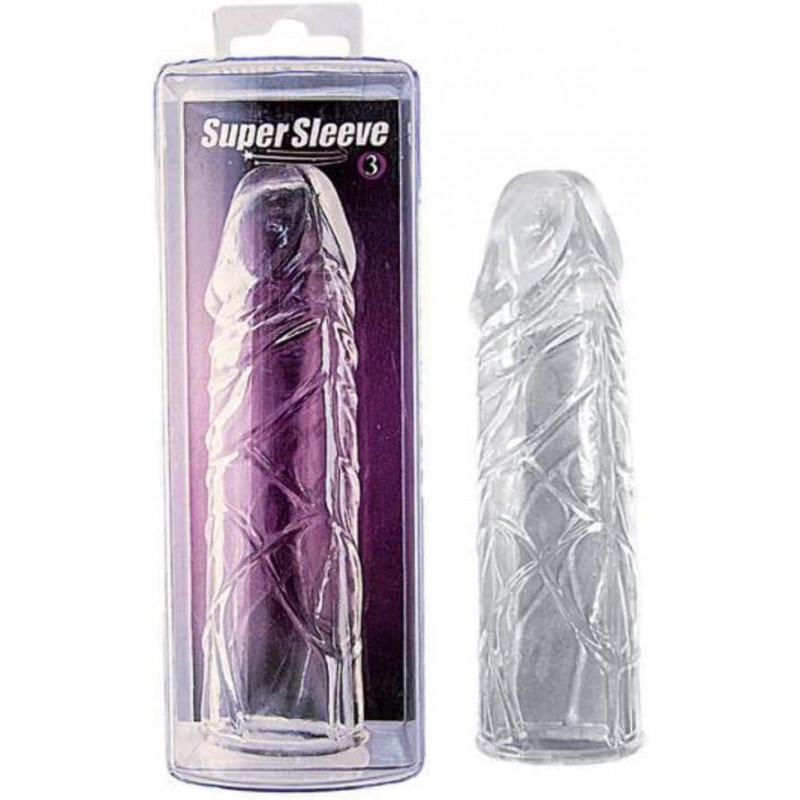 Super Sleeve 3 Transparente | Manga Extensora para Pene con Textura