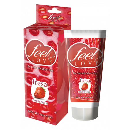 Lubricante Base Agua Sabor Fresa Feel Love 60 ml | Confort y Placer en Cada Uso