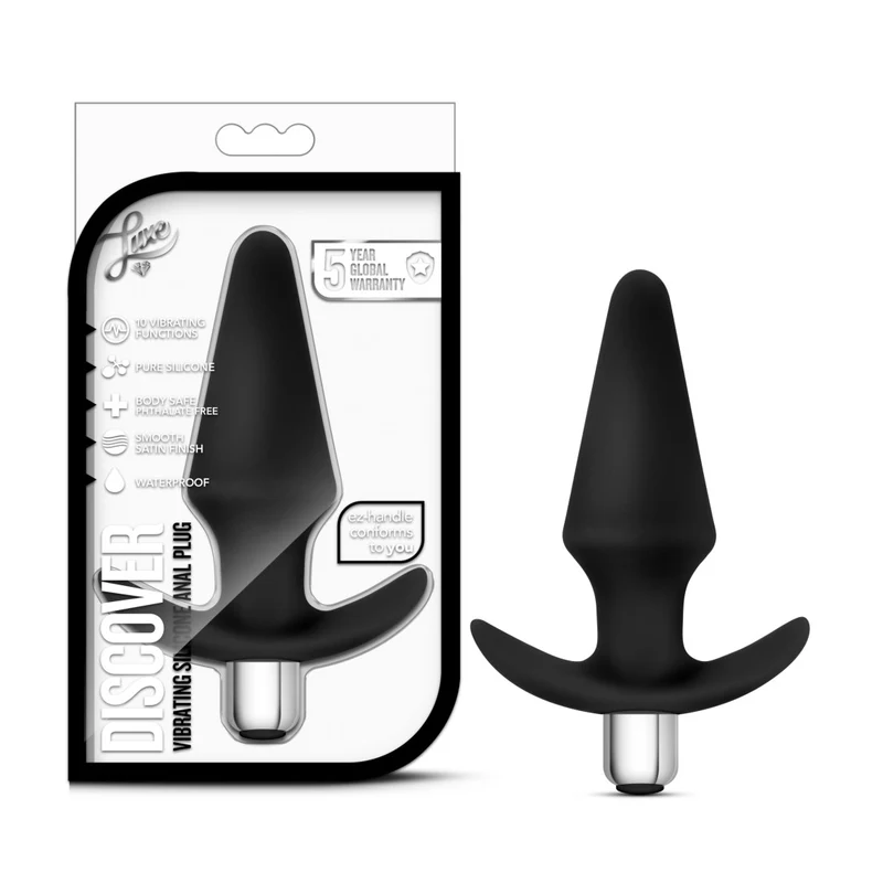 Plug Anal Vibrador Discover Black 5" | Silicón Suave con Vibración – Blush