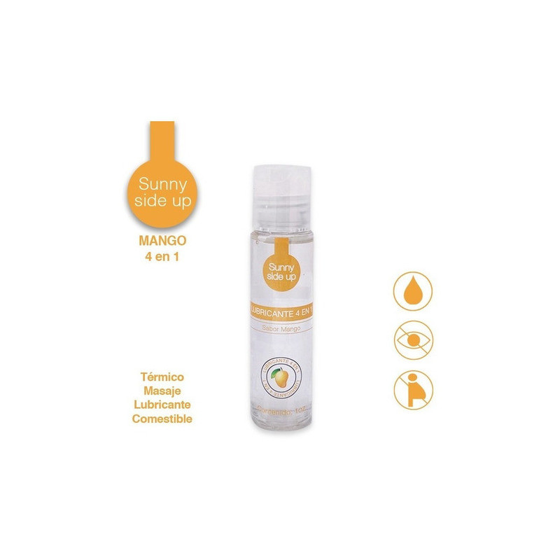 Gel Lubricante Comestible 4 en 1 | Sunny Side Up Mango | Efecto Térmico