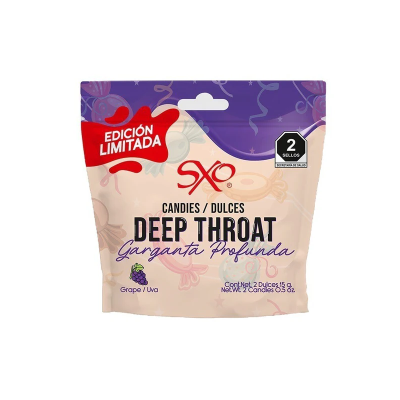 Dulces de Garganta Profunda SXO sabor Uva | 2 Pzas | Sensación Suave y Placentera