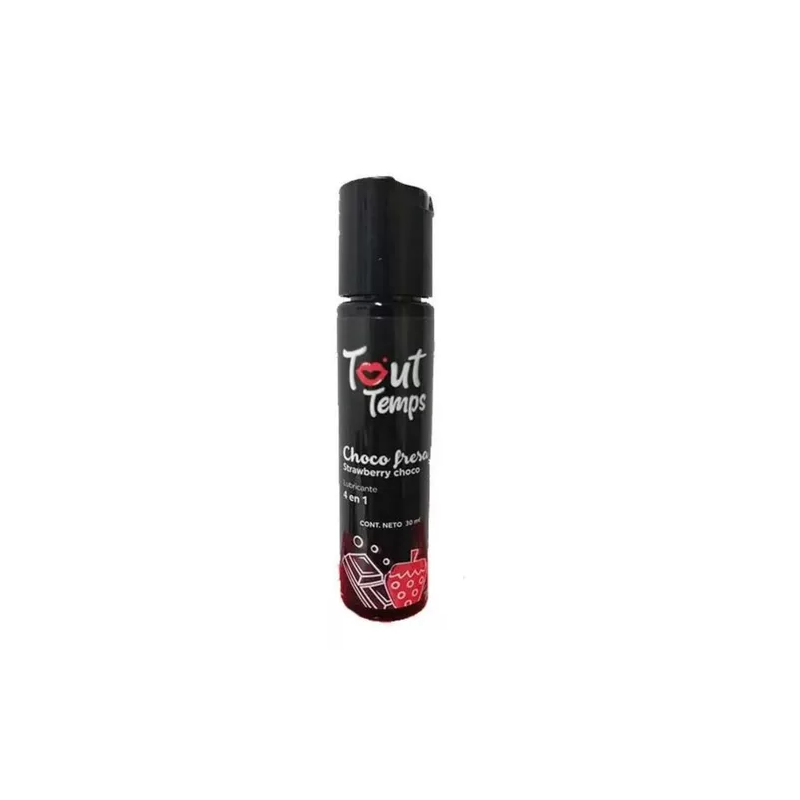 Tout Temps 4 en 1 Choco-Fresa 30 ml | Lubricante, Masaje y Sensación Térmica