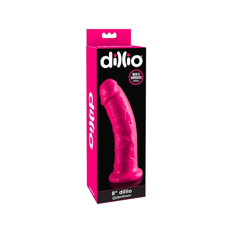 Dillio 8" Rosa Dildo Realista Pipedream | Con Ventosa y Compatible con Arnés