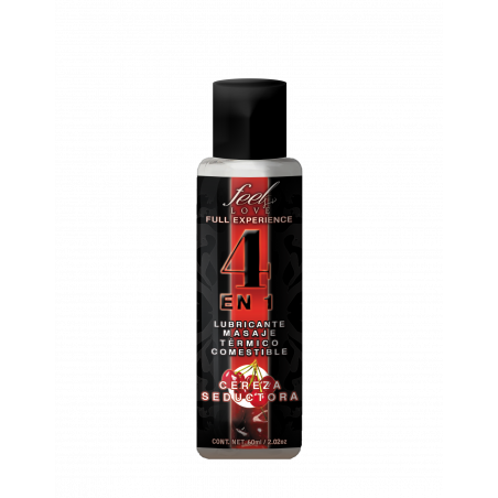 Gel Lubricante Comestible 4 en 1 | Feel Love Cereza | Efecto Térmico