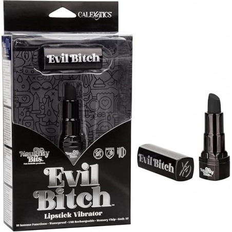 Evil Bitch Labial Vibrador Negro | Calexotics Potente, Discreto y Estimulante