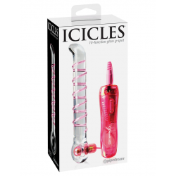 Icicles No. 4 Vibrador de Vidrio Clear Pink | 10 Funciones y Estilo Elegante
