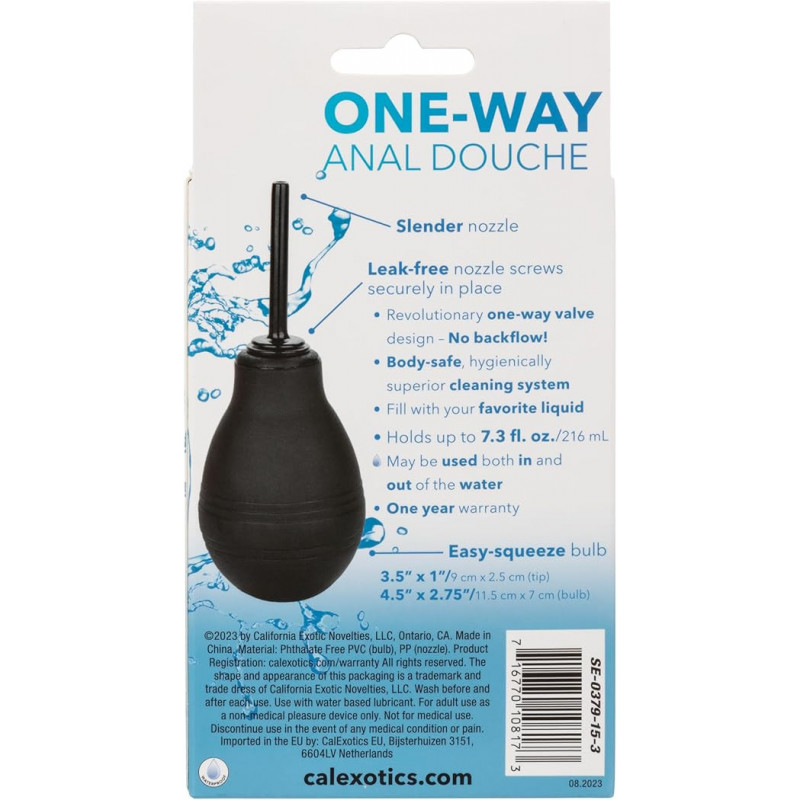 One Way Ducha Anal Negra Calexotics | Limpieza Íntima Segura y Eficiente