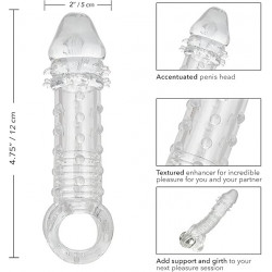 Ultimate Stud Extender Transparente Calexotics | Extensión Texturizada para Mayor Placer