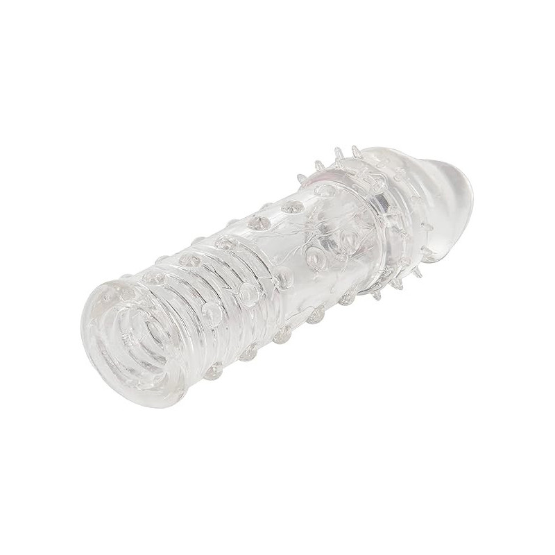 Apollo Extensión Texturizada Transparente Calexotics | Aumenta Tamaño, Grosor y Estimulación