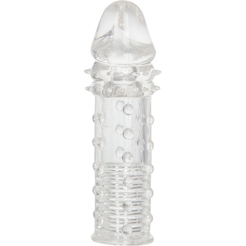 Apollo Extensión Texturizada Transparente Calexotics | Aumenta Tamaño, Grosor y Estimulación