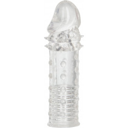 Apollo Extensión Texturizada Transparente Calexotics | Aumenta Tamaño, Grosor y Estimulación