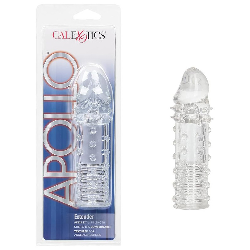 Apollo Extensión Texturizada Transparente Calexotics | Aumenta Tamaño, Grosor y Estimulación