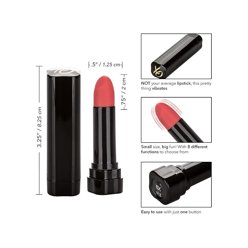 Hide & Play Lipstick Rojo Calexotics | Vibrador Recargable Discreto y Potente