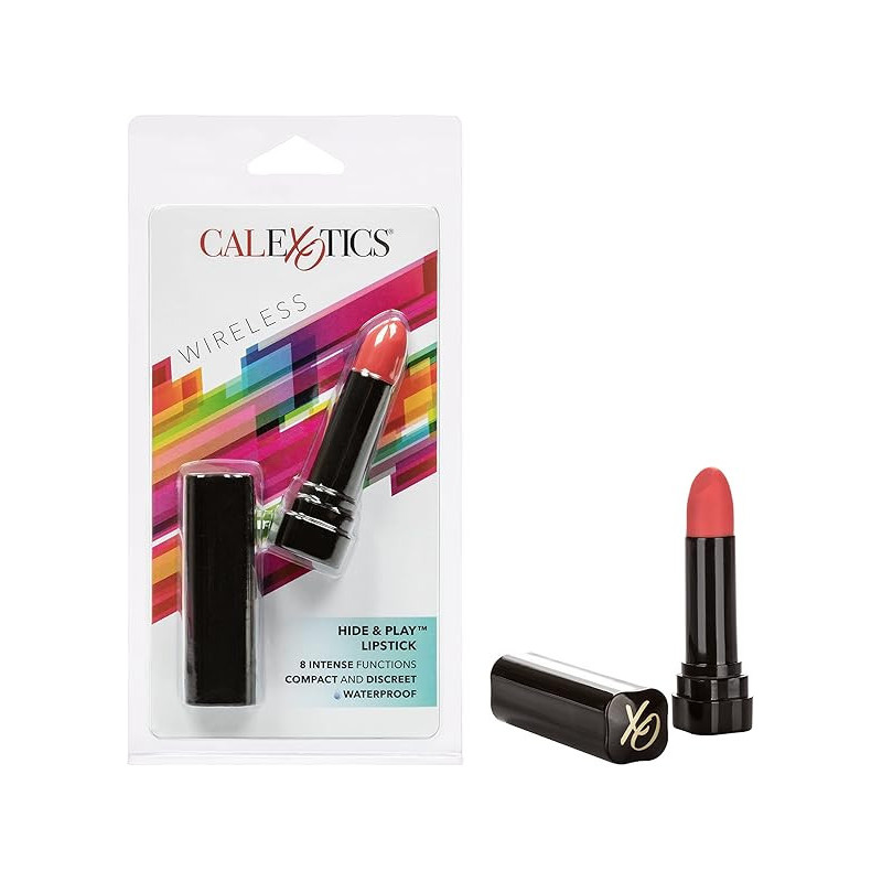 Hide & Play Lipstick Rojo Calexotics | Vibrador Recargable Discreto y Potente
