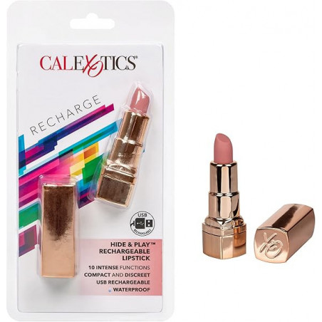 Hide & Play Lipstick Rosa Calexotics | Vibrador Recargable Discreto y Elegante