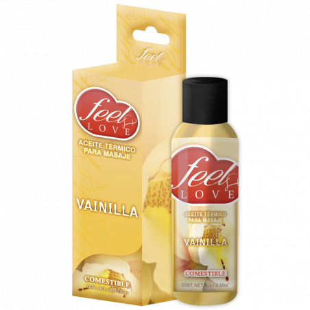 Aceite de Vainilla Térmico Comestible 60ml | Masaje Sensual Feel Love