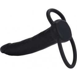 Dual Penetrator Negro Love Rider Calexotics | Doble Estimulación con Silicona Suave y Flexible