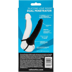 Dual Penetrator Negro Love Rider Calexotics | Doble Estimulación con Silicona Suave y Flexible
