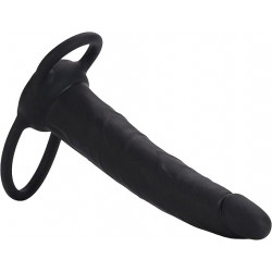 Dual Penetrator Negro Love Rider Calexotics | Doble Estimulación con Silicona Suave y Flexible