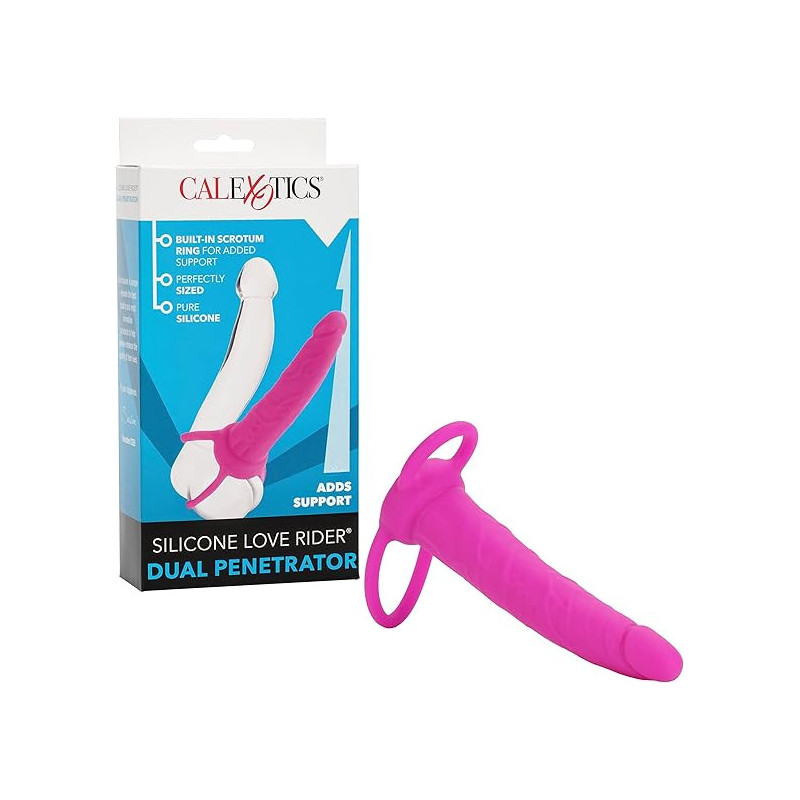 Dual Penetrator Rosa Love Rider Calexotics | Doble Penetración con Silicona Suave y Flexible