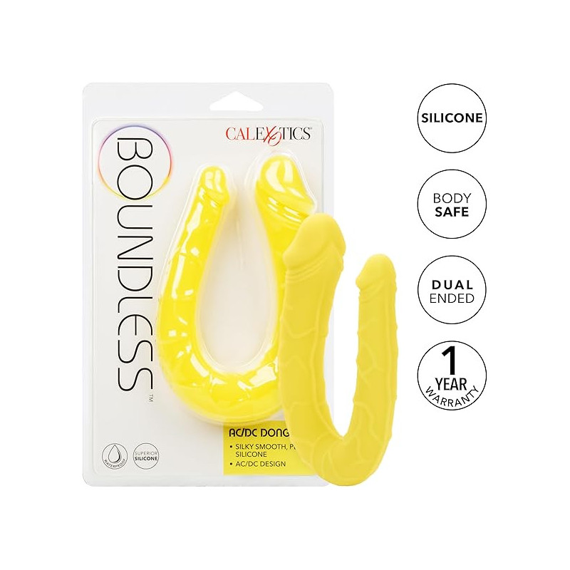 AC/DC Dong Amarillo Boundless Calexotics | Consolador Doble de Silicona para Doble Estimulación