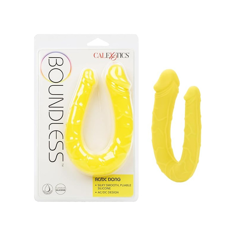 AC/DC Dong Amarillo Boundless Calexotics | Consolador Doble de Silicona para Doble Estimulación