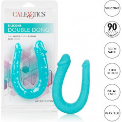 AC/DC Dong Turquesa Double Dong Calexotics | Consolador Doble de Silicona Flexible