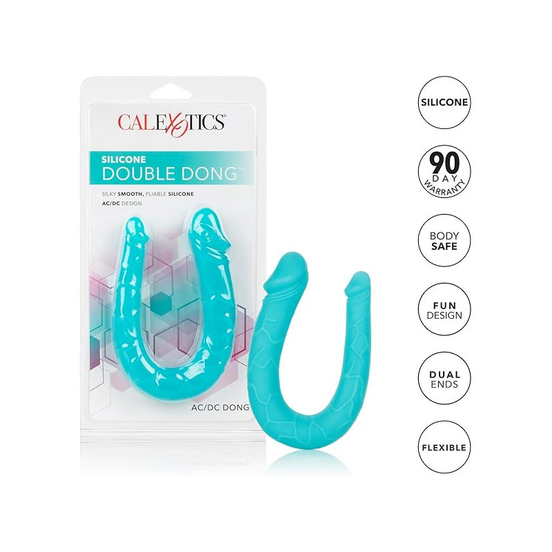 AC/DC Dong Turquesa Double Dong Calexotics | Consolador Doble de Silicona Flexible