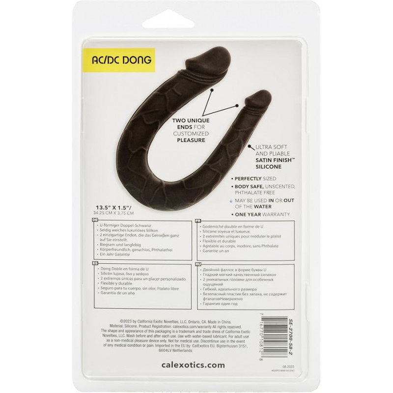 AC/DC Dong Negro Boundless Calexotics | Consolador Doble Flexible de Silicona