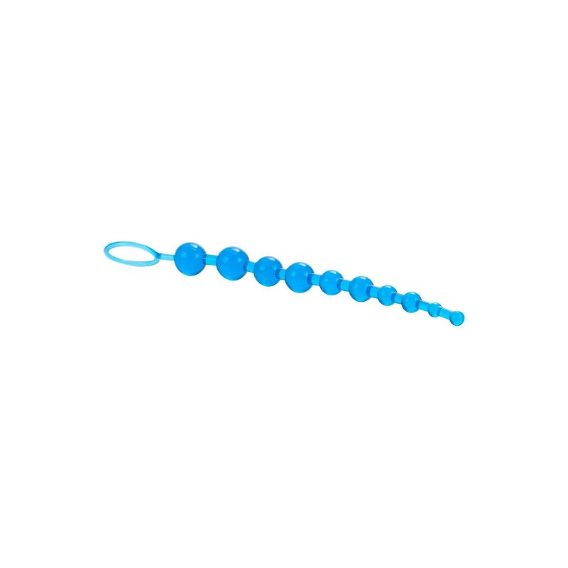Rosario Anal X-10 Beads Azul Calexotics | Bolas Anales Flexibles para Estimulación Progresiva