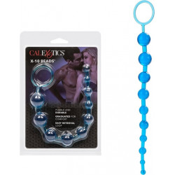 Rosario Anal X-10 Beads Azul Calexotics | Bolas Anales Flexibles para Estimulación Progresiva